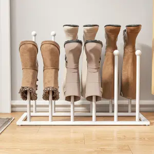 Boot Rack Organizer Tall Boots, White Boot Storage Organizer Tall Boots for Closet, Entryway, Garage, Porch, Free Standing Shoe Racks for 6 Pairs