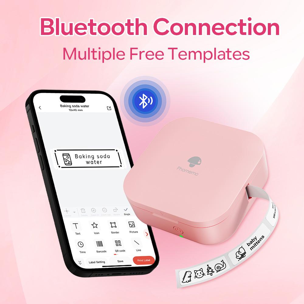 Phomemo Q30 Portable Label Printer Mini Thermal Label Maker Multi-Color Wireless Bluetooth Printer Various Stickers Label Paper