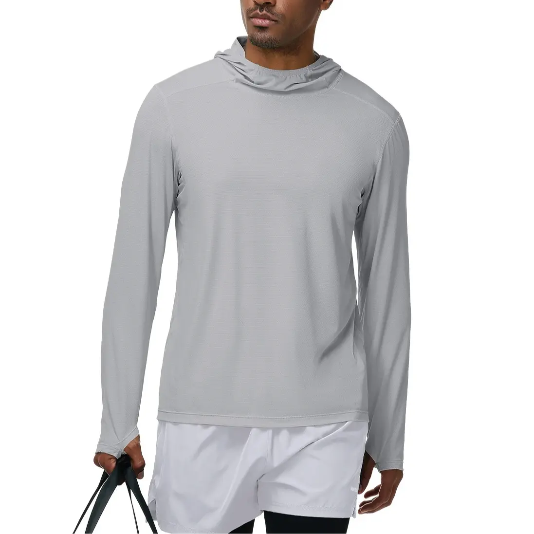 Men's Sunscreen Hoodie - Lightweight Quick-Dry Activewear, Breathable Minimalistic High-Quality Long-Sleeve Athletic Fashion Outdoor Sportswear for Fishing, Hiking