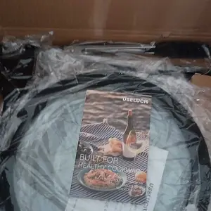 USELUCK 20-Piece Non-Stick Cookware Set with Detachable Handles, Stackable Pots & Pans, Oven Safe, Healthy RV Set with Induction Lids, Silicone Turner, Ladle, Tongs, Glass Lids