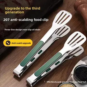 Non-Slip Stainless Steel Food Tongs, Meat Salad Bread Clips, BBQ Grill Self-Service Tongs, Cooking Tools, Grilling Tools, Kitchen Accessories, Barbecue Utensils, Cooking Gadgets, Home and Kitchen