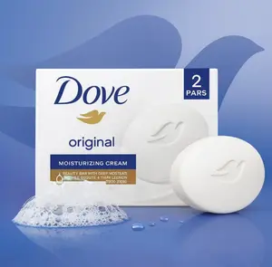 Dove Beauty Bar Soap, Original White, 2-Pack 100g Each Mild for Skin 12 Hours Fresh for Face, Body, Hand and Bathing