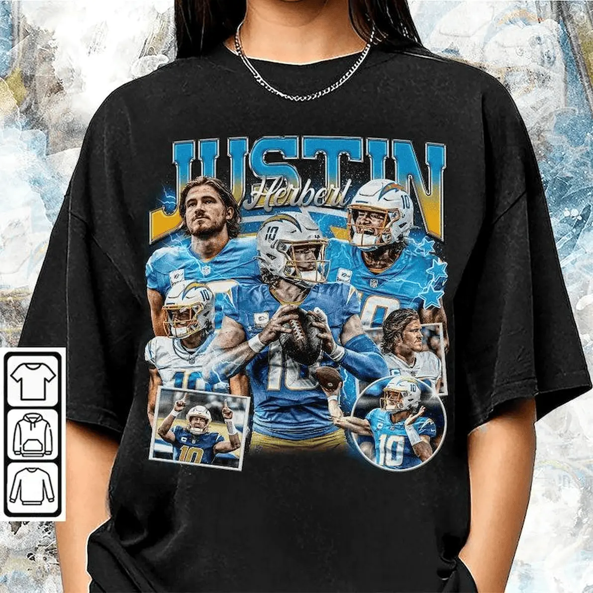 [Sale off up to 45%]BlvckStyle Justin Herbert Shirt 90s Bootleg Inspired Gift Fan Unisex Shirt Justin Herbert Ov Classic Fit Cotton Tee