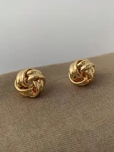 1 Pair Metal Geometric Spiral Earrings, Unique Women's Daily Jewelry, Fashionable Ear Studs, Stylish Accessory for Everyday Wear