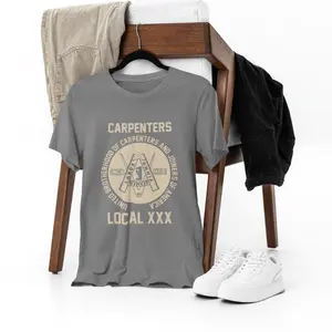 Union Made Local 255 Carpenters Brotherhood Graphic Tee Vintage Workwear Shirt for Men & Women Skilled Labor Pride T-Shirt Outdoors Unisex Fit Outdoor Wear Classic Menswear Men's Regular Fit Floral Print Tee graphic shirt