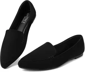 MUSSHOE Loafers for Women Comfortable Pointed Toe Memory Foam Women's Flats