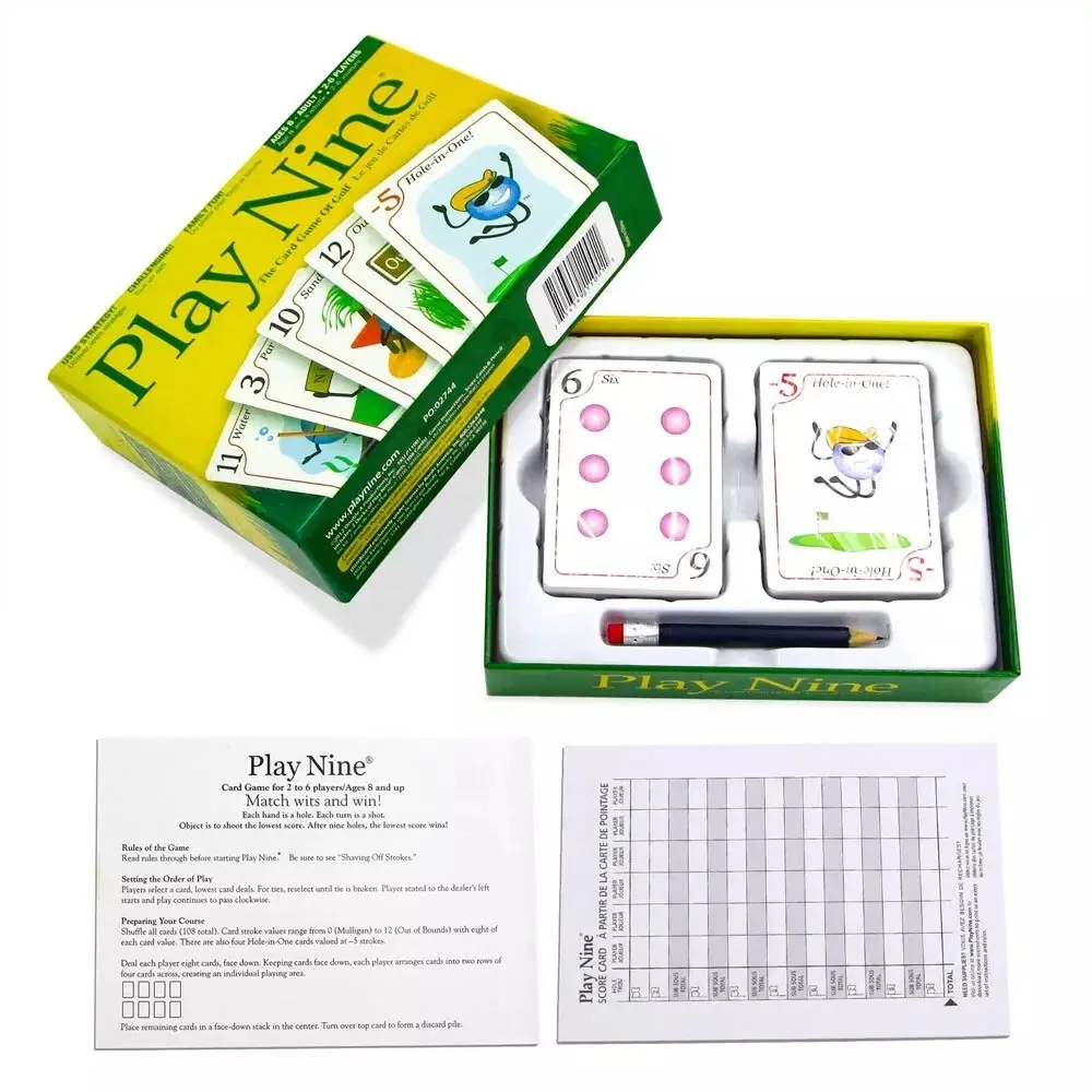 PLAY NINE 9 THE CARD GAME OF GOLF 2-6 PLAYERS FAMILY FUN BRAND NEW SEALED USA
