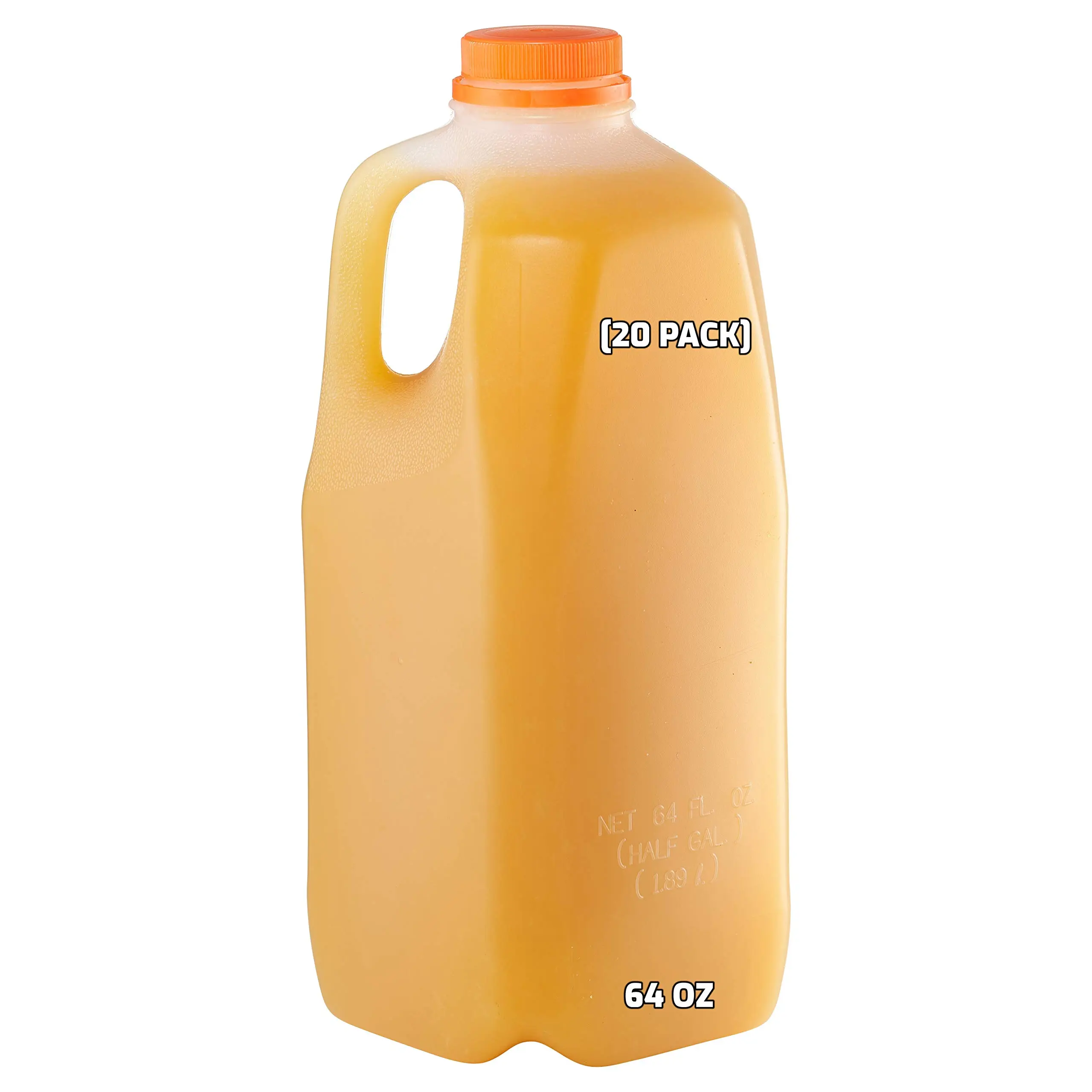 [20 PACK] Empty Plastic Juice Bottles with Tamper Evident Caps 64 OZ - Half Gallon, Smoothie Bottles - Ideal for Juices, Milk, Smoothies, Picnic's and even Meal Prep by EcoQuality Juice Containers