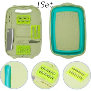 1 Set Camping Cutting Board,Kitchen Vegetable Washing Basket,Collapsible Chopping Board with Colander,9-In-1 Multi Chopping Board Kitchen Vegetable Washing Basket,for Camping Gifts Camping Accessories