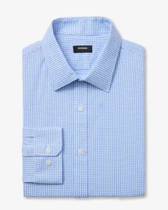 Express Slim Gingham Print Wrinkle-Resistant Everyday Performance Dress Shirt