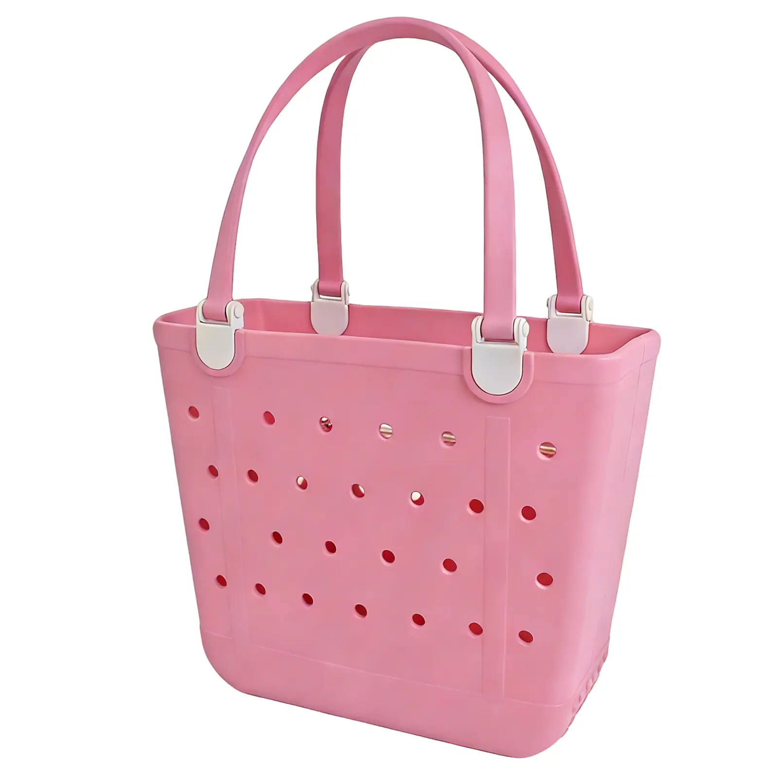 Medium Beach Bag Rubber Tote Bag Waterproof Travel Bags Washable Open Tote Bags for Beach, Sports and Picnic