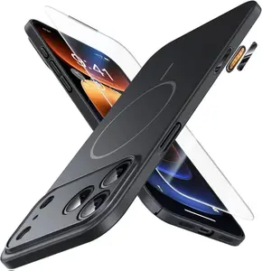 B BRAZIFY Magnetic Slim Fit Case for iPhone 17 Pro 6.3 Inch Protective Cover with Matte Finish and MagSafe Compatibility