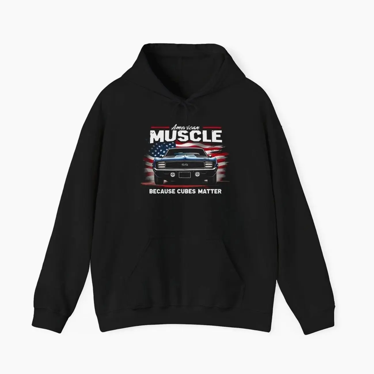 American Muscle Camaro Hoodie – Because Cubes Matter Car Enthusiast T-Shirt Sweatshirt, Car Enthusiast and Fans Gift