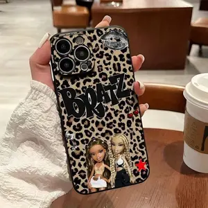 Bratz Phone Case Bratz Leopard Print Phone Case TPU Material, Compatible with iPhone 17, 16, 15, 14, 13, 12, 11 Pro,17E,16E,X,XS,Max,XR,Plus,Air & Samsung Galaxy S26 S25 S24 S23 S22 S21 EDGE Ultra Plus FE Models  Perfect for Stylish Friends