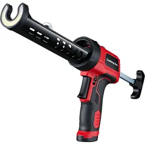[Father's Day Gift]Caulk Gun, Non-Drip Electric Caulking Gun with 300 KG Thrust, Cordless Silicone Tool Gun with Constant Flow Tech, Lightweight 10oz Caulk Guns with LED Light