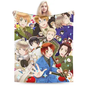 Hetalia Axis Powers Anime Flannel Blanket, Premium Lightweight Super Soft Throw Blanket for Couch, Relaxation, All Season Use