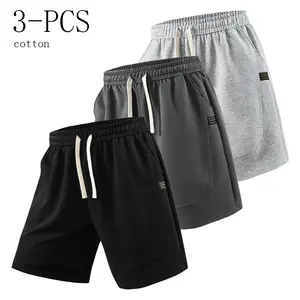 3PCS Summer Vibes men’s solid pocket waist shorts, cotton lightweight breathable shorts, casual breathable comfortable shorts for running, gym workouts, men’s bottoms for all seasons style athletic
