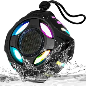 SQ-ADE004 Waterproof Speaker with Robust Bass, Shower Speaker with Dynamic Light, TWS Mode, Loud HD Sound, IP67 Waterproof, 2000mAh, Portable Wireless Speakers for Home, Outdoor/Kayak, Gift for Unisex. Audio Bluetooth
