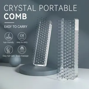 DWY C Mini Crystal Comb Lightweight Portable Professional Hair Care Easy Hair Care Scalp Massage Comb