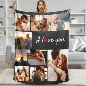 Custom couple Blanket, Custom Blanket with Photos, Best custom photo Blanket for Boyfriend girlfriend