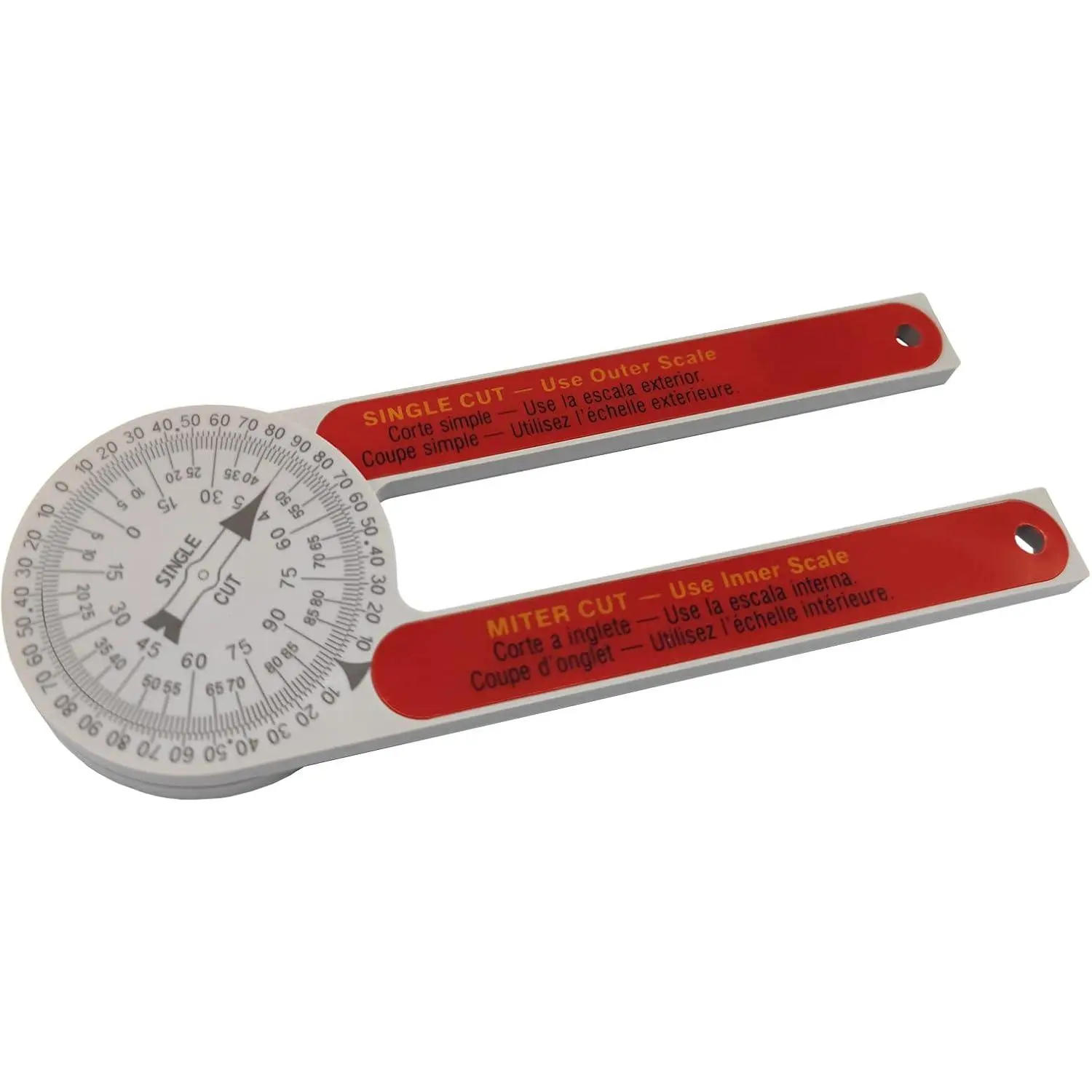 1 Piece Plastic 360-Rotation Digital Angle Finder Protractor Model #505P-7, Dual Scales In-Measuring Internal-External Bevel Tool for Carpenters, Miter Cuts & DIY Improvement Jobs