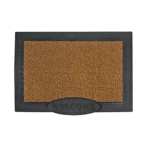 212 MAIN Rectangular Astroturf Welcome Door Step Mat - 36x24 in Dirt Scraper Mat, Black & Brown, Model 6265151