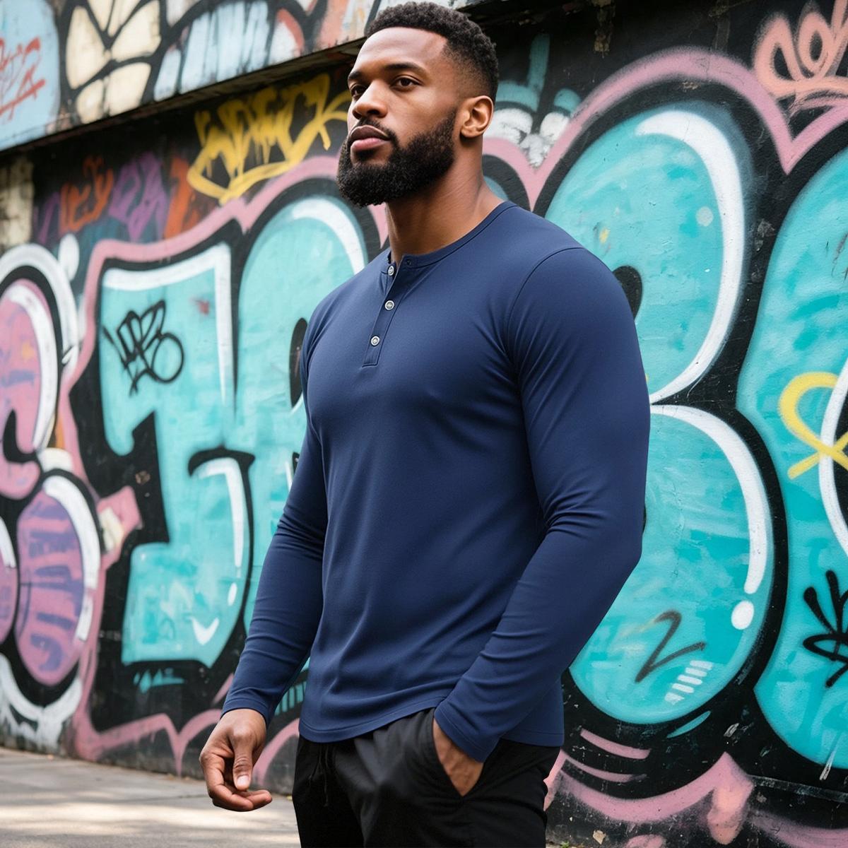 Men's 3pcs Solid Color Long-Sleeve Polyester Crew Neck T-Shirts - Quick-Dry, Breathable, Anti-Pilling, Wear-Resistant, Slight Stretch All-Season Base Layer for Daily Commuting, Athletic Training