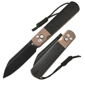 ArtisanCutlery Holm Knife with 3.10'' AR-RPM9 Steel, Handle with Rose Gold PVD Steel and Ebony Inlay for Everyday Carry, Outdoor Camping and FathersDayGift