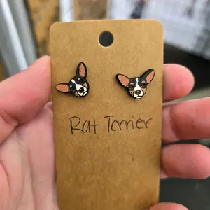 Rat terrier stud earrings