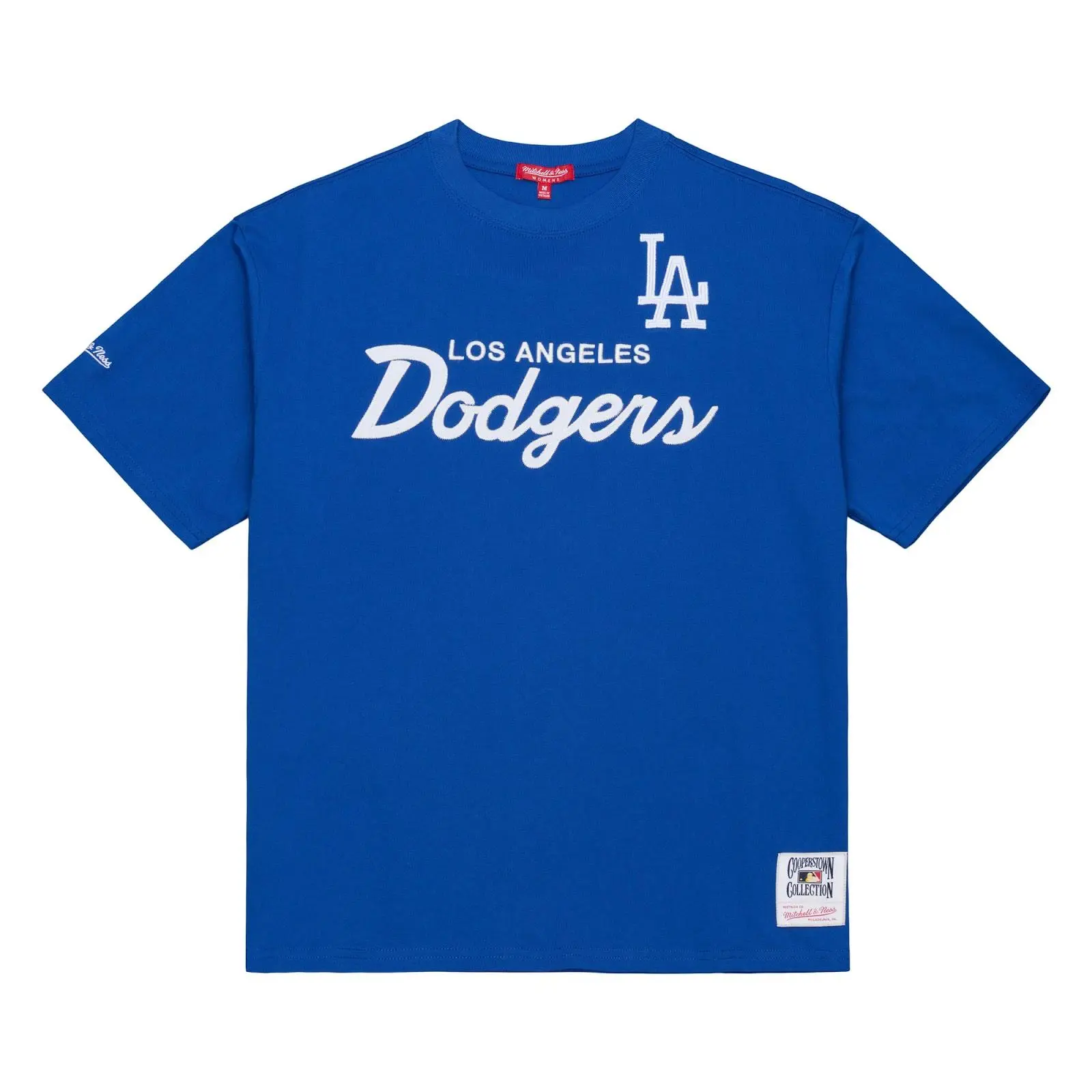 Women's Los Angeles Dodgers Royal Head Coach T-Shirt MLB Throwback Tee Graphic Vintage Fan Gear Mitchell & Ness