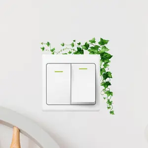 Bohemian Vine Leaf Wall Switch Stickers, Removable Self-Adhesive PVC Sticker, Easy Application, Home Decor, Interior Design