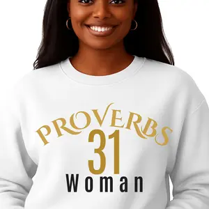Proverbs 31 Woman letters G180 Gildan Crewneck Pullover Sweatshirt