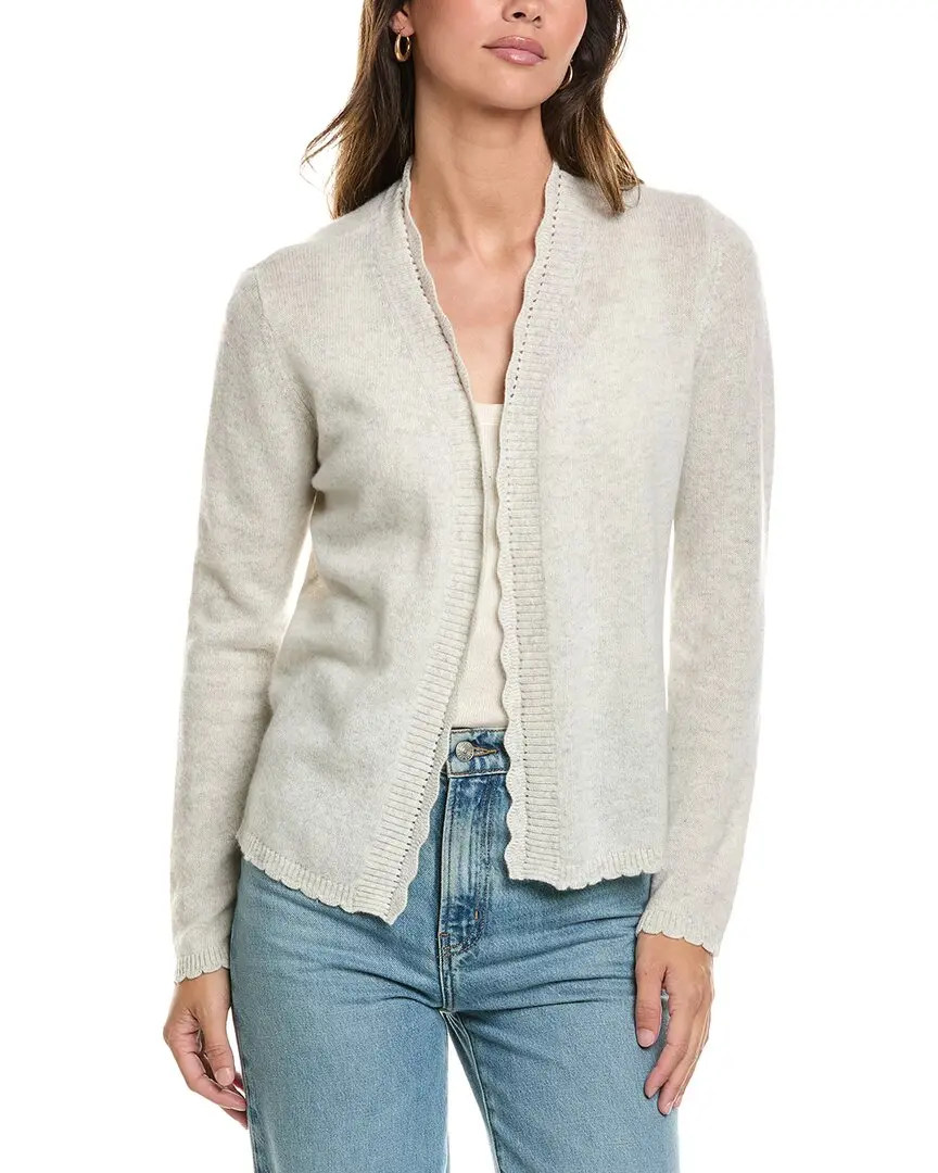 Alashan Cashmere Leah Scallop Trim Cashmere Sweater