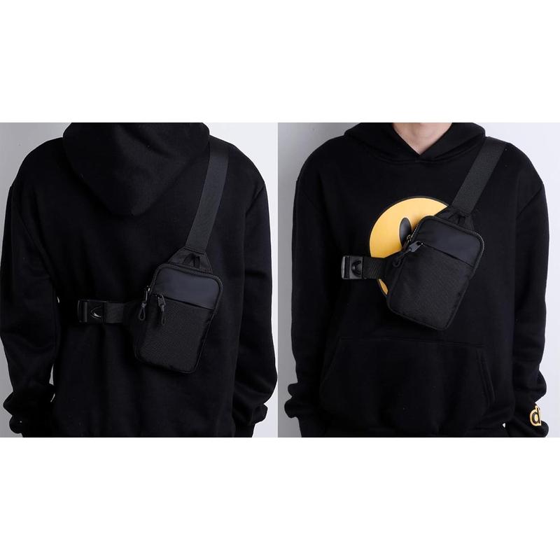 Simptech Mini Crossbody Sling Bag Chest Bag Dual Pocket Water Resistant Fanny Pack Running Phone Holder for Men Women Workout Travelling