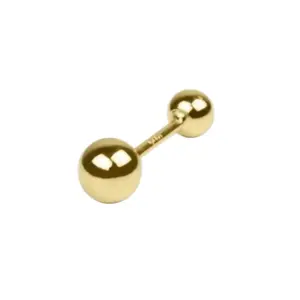14K Real Gold Round Stud Earrings - Elegant Design for Everyday Wear