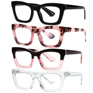 1pc Oprah Style Reading Glasses For Women Blue Light Blocking Computer Square Readers With Spring Hinge Men 1.0 1.25 1.50 1.75 2.0 2.25 2.5 2.75 3.0 3.25 3.5 Black