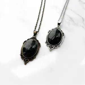 Black Labradorite Pendant | Crystal Necklace | Witchy Jewelry