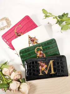 Women's Fashionable Floral Embossed Crocodile Embossed Wallet, Casual Versatile Long Wallet for Women, Trendy All-match & Exquisite Wallet for Birthday Gift