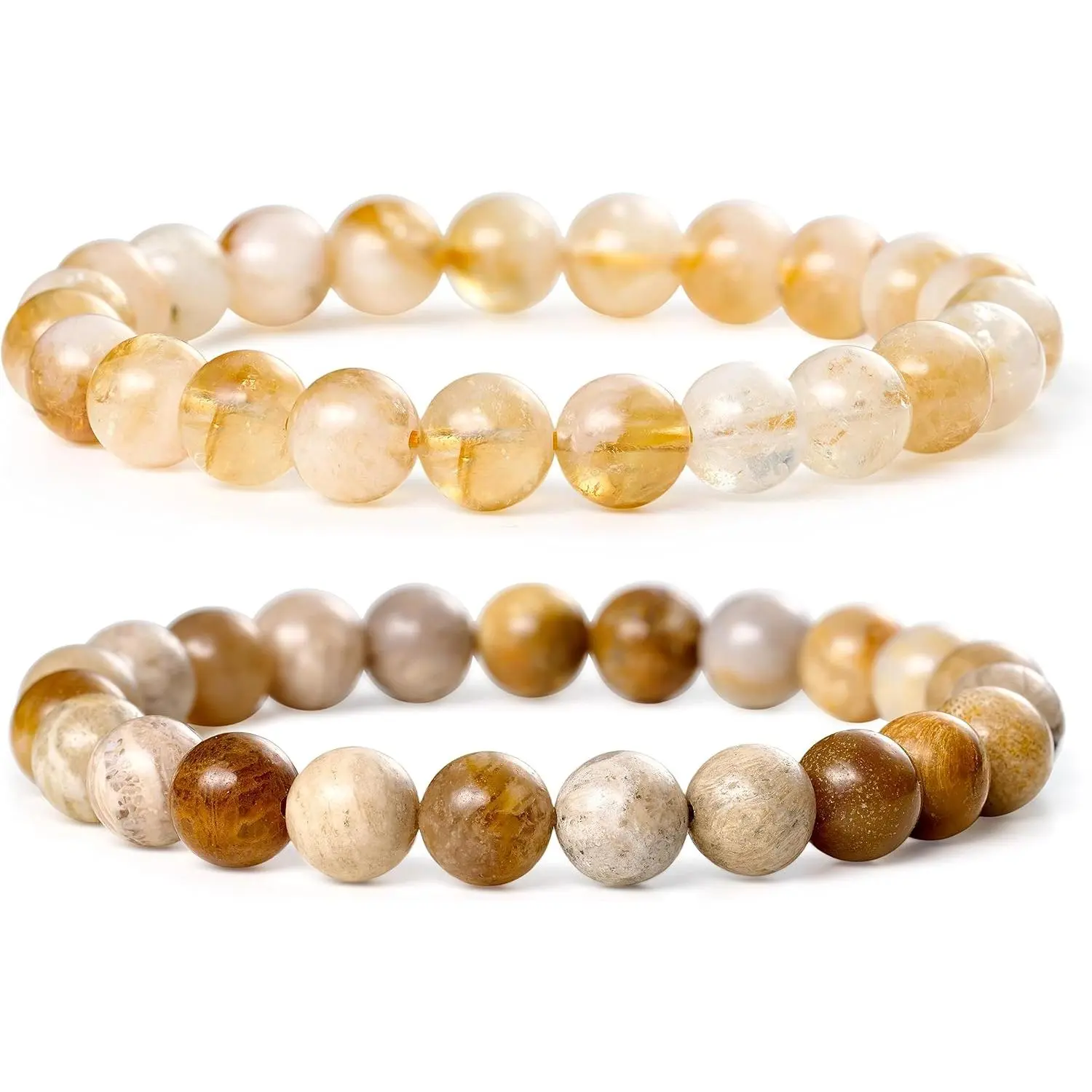 8mm Citrine & Coral Jade (Wealth)