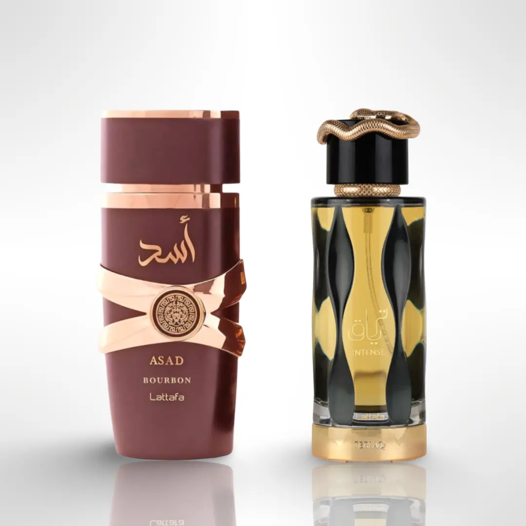 ASAD BURBON + TERIAQ INTENSE - 3.4oz(100ml)__(pack of 2) Luxury Fragrance  Bundle