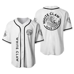 White Claw Hard Seltzer Baseball Jersey Unisex Summer Beach Wave Graphic Streetwear Casual Oversized Comfort Fit Men Women USA Drink Festival Party Game Day Shirt