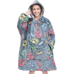 Wearable Blanket Hoodie Game Controller Oversized Fleece Sweatshirt Blanket with Giant Pocket Warm Cozy Hooded Blanket for Adult Gamer Gifts for Men