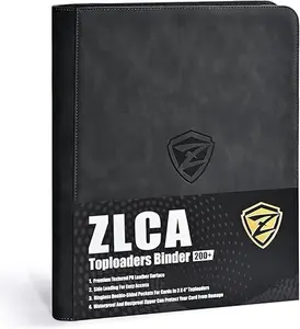 ZLCA Toploader Card Binder, 9-Pocket Trading Card Album Holder fits for 3 x 4'' Top Loader, Double-sided Card Display Storage Carrying Case, Plastic Pages for Holding PTCG MTG Sports Cards