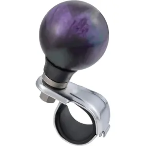 Steering Wheel Spinner Knob, Ball Shape Suicide Power Handle Accessory Car Turning Aid Helper Grip Fit Most Vehicle,Dark-Purple