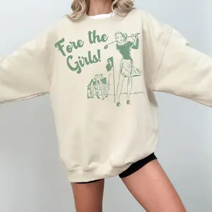 Golf Sweatshirt Women's Golf Sweatshirt Mother's Day Gift Golf Gift for Mom Fore the Girls Crewneck Cute Country Club Apparel Preppy Sweater