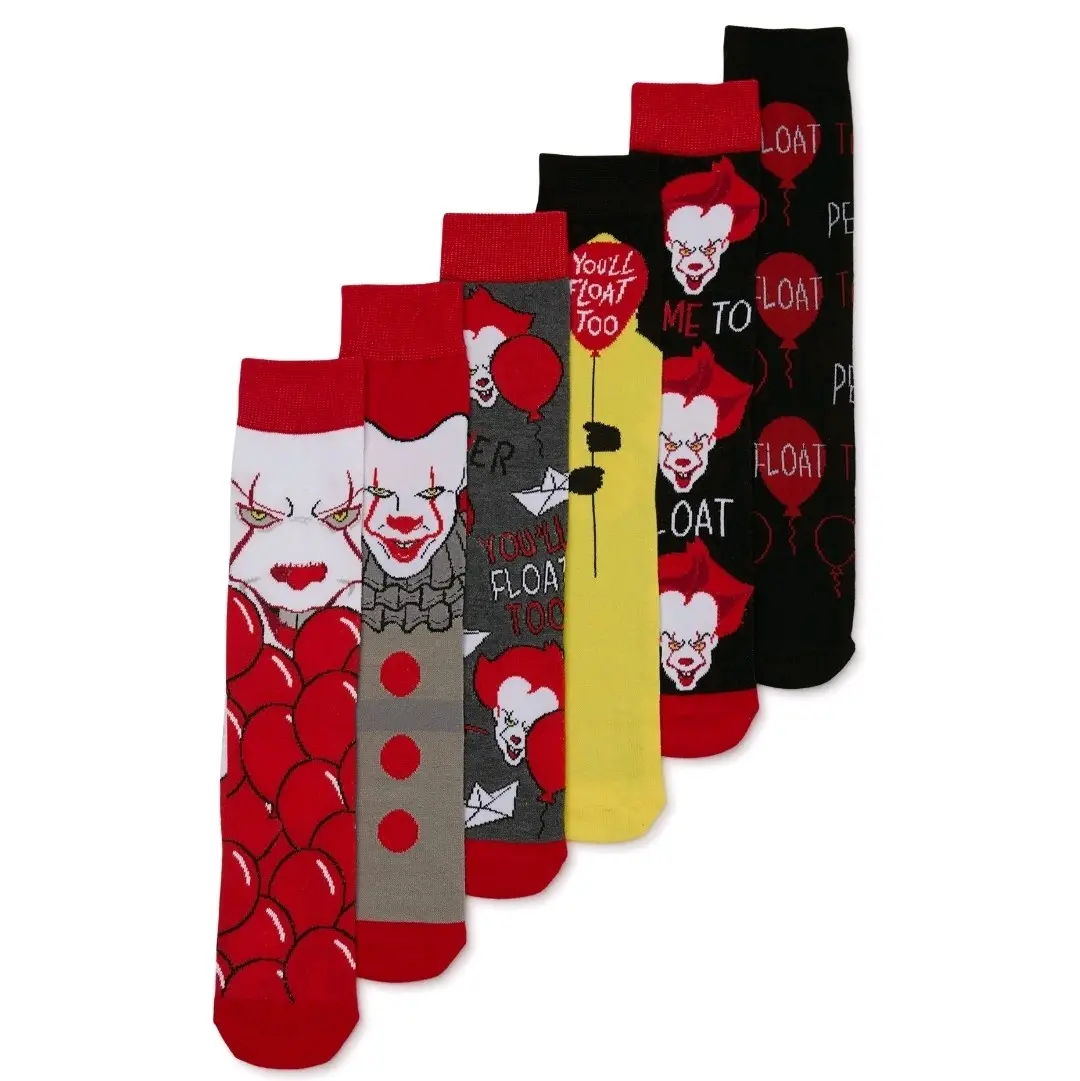Pennywise IT Men's Crew Socks 6 Pair - Versatile Men's Footwear for Everyday Wear - Menswear
