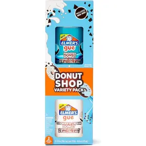 Elmer's GUE Premade, Donut Shop Variety Pack, Scented, Includes Fluffy, Glossy Blue, Slime Add-Ins, 2 Count