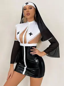 5Pack Mesh Nurse Costume Set with Hat Halloween