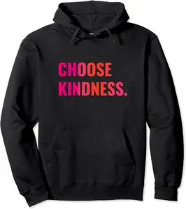 Choose Kindness Hot Pink to Tangerine Yoga Pullover Hoodie - Diegobal Shop 69B0BM4X51QL