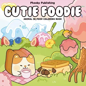 Cutie Foodie: Bold and Easy Animal in Food Coloring Book for Adults and Kids Paperback